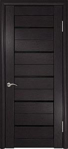 Товар Межкомнатная дверь ЛУ-22 (Венге, стекло лакобель черное)